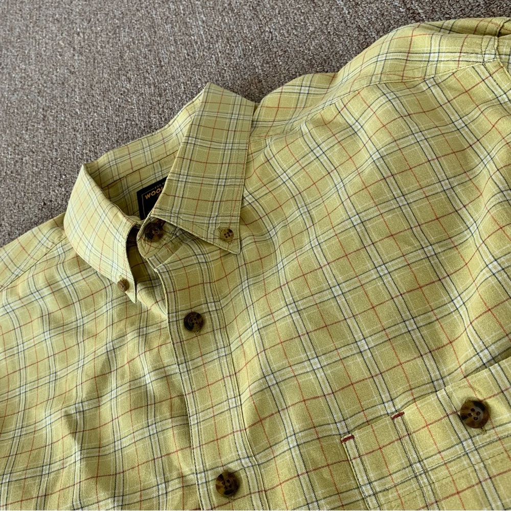 Men’s Woolrich Button Down Shirt Check Pattern Yellow‎ Size Large